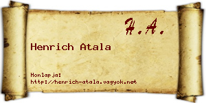 Henrich Atala névjegykártya